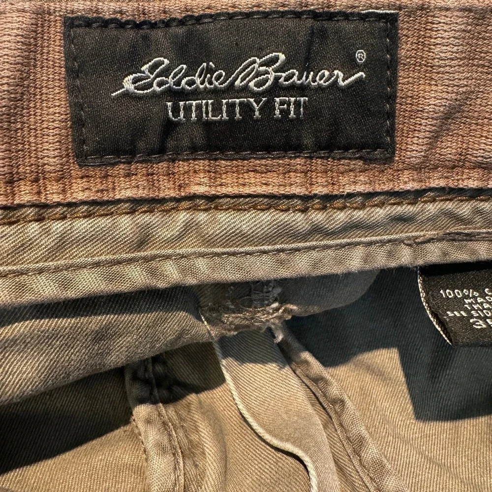 Eddie Bauer Utility Cargo Pants Men's 35X30 Khaki Outdoor Canvas‎ Camping Hiking